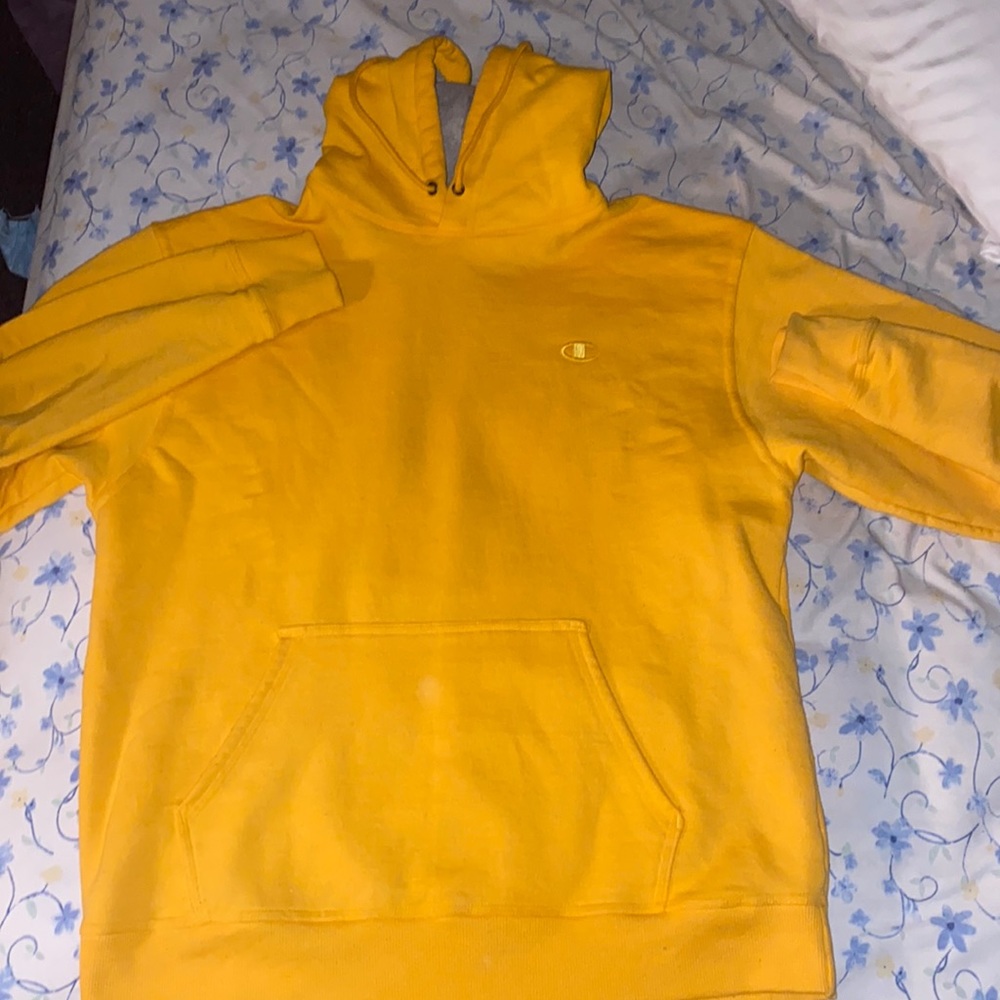 CHAMPION HOODIE YELLOW SIZE L